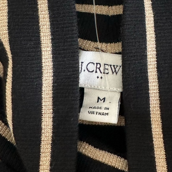 J. Crew Black & Gold Striped Mockneck - Picture 3 of 7